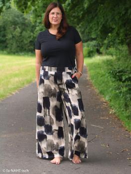 Preview: Baumwoll-Leinen Adria Abstrakt Grau/Schwarz/Beige von Swafing